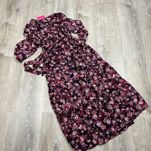 Isabel Maternity Black Floral Chiffon Tiered Woven Dress - Size Small - NWT - Picture 7 of 9